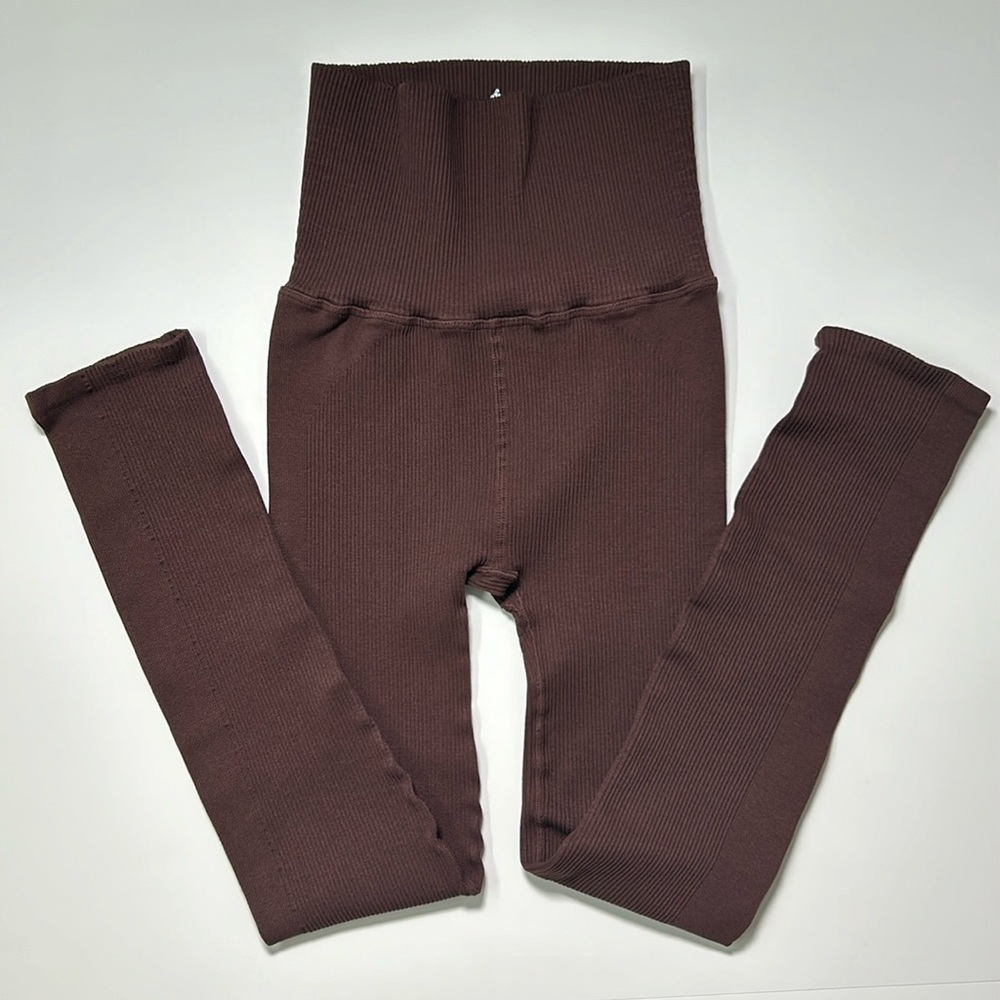NWOT FP Movement Happiness Runs Leggings Brown XS/S